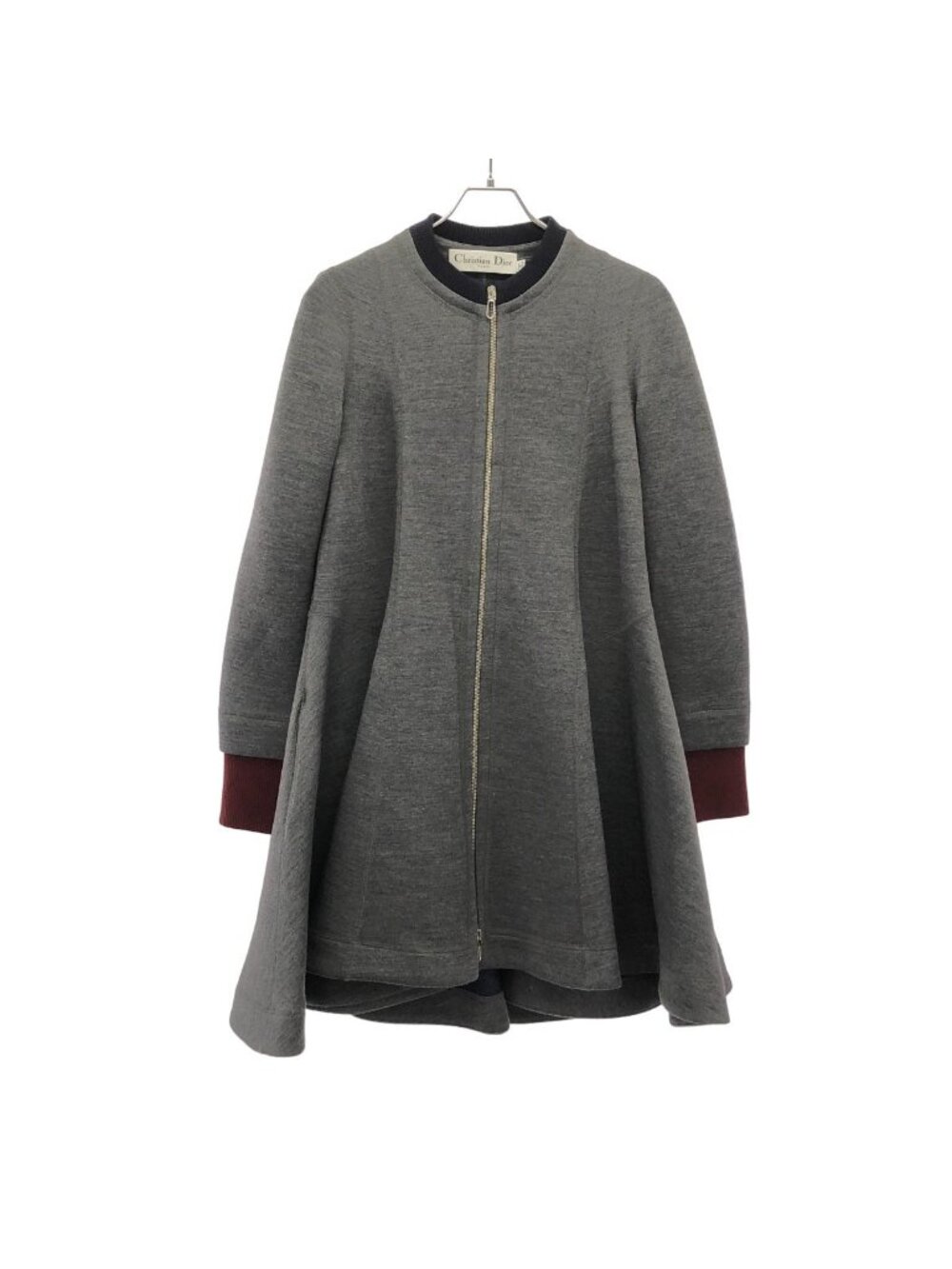 Dior Zip Up Wool Coat Gray